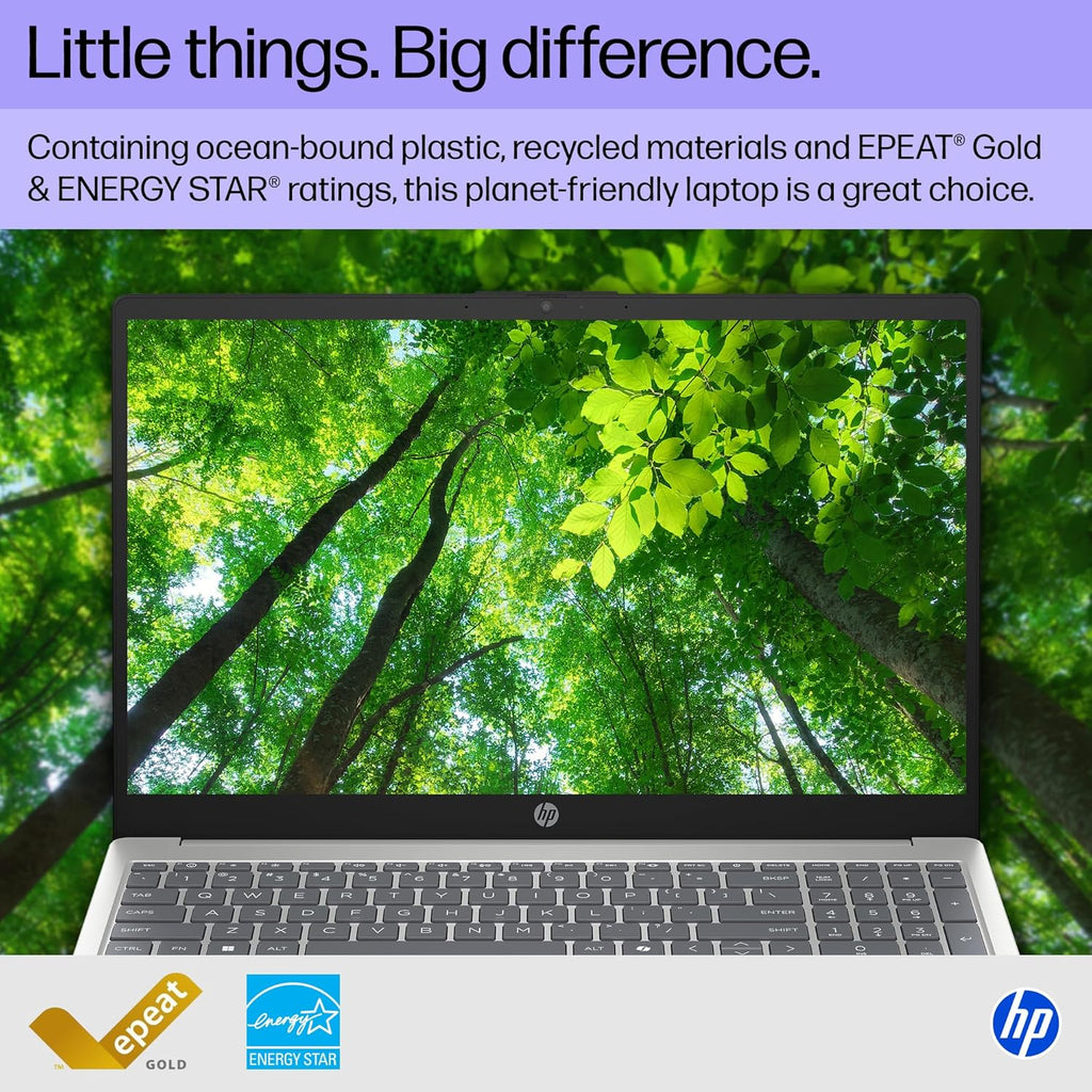 HP 15.6 inch Laptop  HD Touchscreen Display  AMD Ryzen 3 7320U  8 GB RAM  128 GB SSD  AMD Radeon Graphics  Windows 11 Home in S Mode  Natural Silver  15- fc0099nr