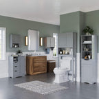 RiverRidge, Gray Ashland Bathroom Freestanding Storage Cabinet with Three Open Shelves and Drawer, Size