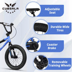 cubsala 12 14 16 18 Inch Kids Bike BMX Style Bicycle with Training Wheels Coaster Brake for 2-10 Years Old Toddlers Boys Girls Multiple Colors