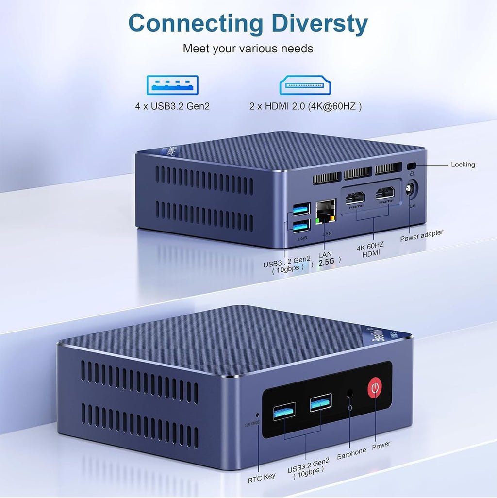 Beelink Mini PC  Intel 12th N95(Up to 3.4GHz) 8GB DDR4 256GB SSD  Mini Desktop Computer 4K Dual HDMI Display  2.5G LAN/WiFi5/USB3.2  WOL for Home Office