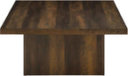 Coaster Home Furnishings - Devar - Wood - Square Coffee Table with Plinth Base, Geometric Design and Transitional Style - Living Room - Dark Pine - 710888