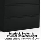 STAPLES 870395 Branded Commercial 36-Inch Wide 2-Drawer Lateral File Cabinet Black