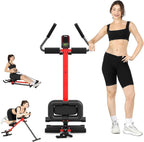 Yoleo Multi-Functional Ab Machine, Foldable Ab Workout Equipment, Ab Trainer Machine for Stomach Workout, Ab Crunch & Rowing Machine with Foam Support,7-Length Adjustable Ab Machine for Home Exercise