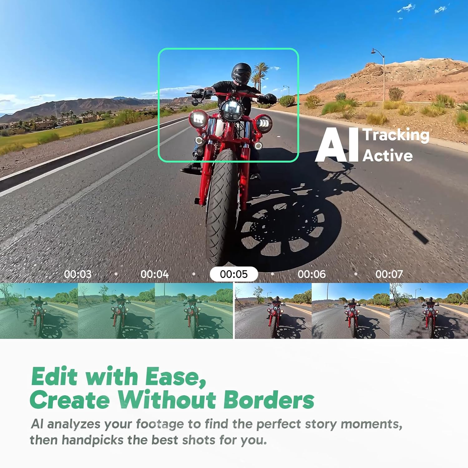 AKASO 360 Weatherproof 360° Action Camera - 5.7K 360 Video with 1/2" 48MP Sensors  72MP 360 Photo  360-SuperSmooth  Invisible Selfie Stick  360° Horizon Lock  AI Tracking Motorcycle Combo