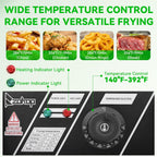5000W Fast-Heating Commercial Deep Fryer With Basket | 25.4QT/24L Double Tank Electric Fryer, Adjustable Temp 140-392°F, Countertop Oil Fryer for Restaurant & Home Use, Stainless Steel