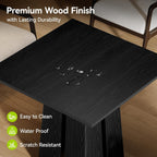 LITTLE TREE Wooden Square Dining Table 4 Sets, 31.5" Farmhouse Kitchen Table with Heavy-Duty Pedestal Base, Dinner Furniture for Dining Room, Living Room, Kitchen (1, Black)