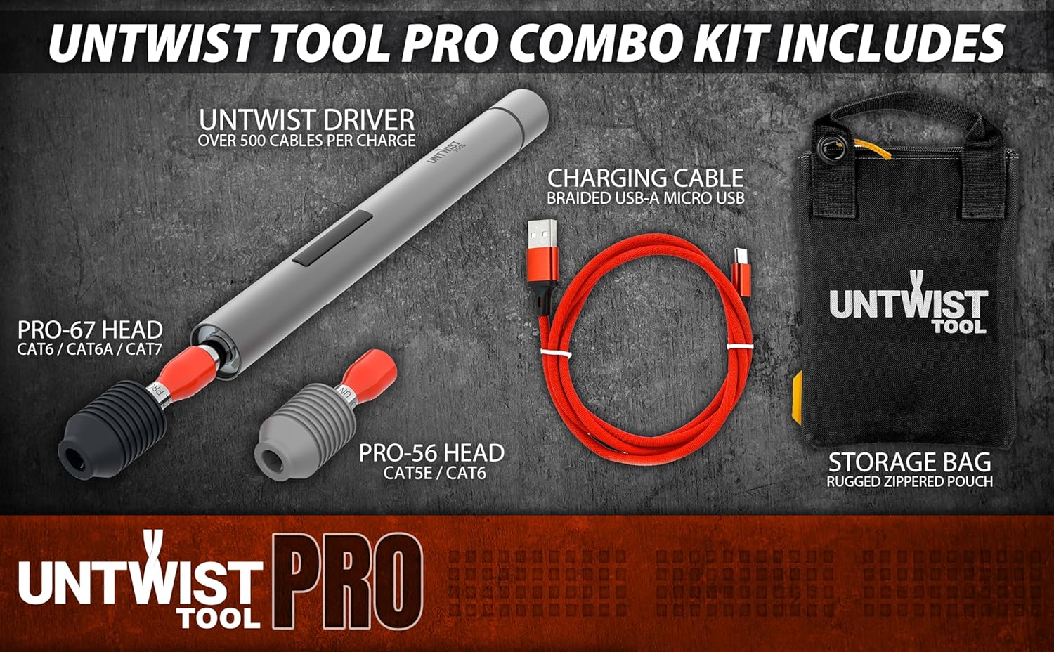 Untwist Tool PRO-COMBO Quickly Separates CAT5e, CAT6, CAT6A, & CAT7