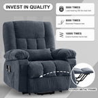 BOSMILLER Power Lift Recliner Chair with Massage and Heat for Elderly,Electric Recliner Single Sofa with Footrest,Side Pocket and USB Charge Port for Living Room