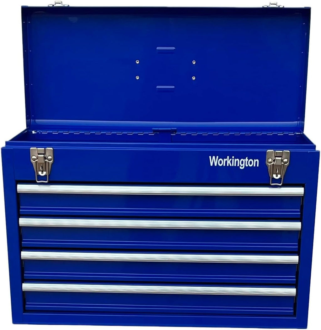 Workington Portable Metal Tool Chest with 4 Drawers, 20" 4-Drawer Tool Chest Cabinet with Ball Bearing Drawer Slides, Steel Tool Storage Box Organizer 4004 Blue