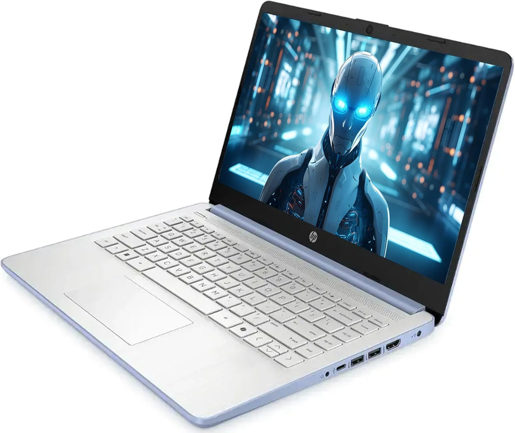 HP Laptop with Microsoft Office and 1TB Cloud Storage (1-Year) | 14 inch HD Computer | 4GB RAM | 128GB UFS | Intel 4-Core CPU(Beat i3-10110U) | Webcam | USB-C | Windows 11 Home in S Mode | LE Bundle