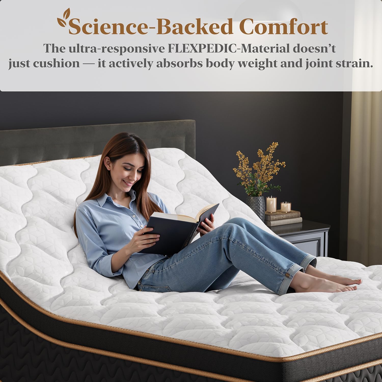 King Mattress 10 Inch, Cooling Hybrid Bed in a Box, Individual Pocket Springs, Motion Isolation, Targeted Hip/Shoulder/Lumbar Support, Fiberglass-Free, Ergonomic Zones, 365-Night Trial, CertiPUR-US
