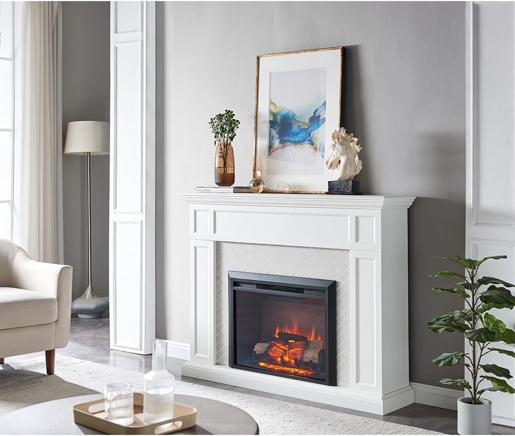 LegendFlame Carl 28" W Electric Fireplace Insert (EF262), Fireplace Heater 750/1500W, Fire Crackling Sound, Remote Control