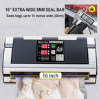 MAGIC SEAL 16-Inch Nozzle Vacuum Sealer for Food Storage - Works with Mylar & Smooth/Non-Textured Bags, No Textured Bags Needed, 250W, 8mm Extra-Wide Seal - MS180