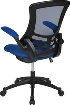 Flash Furniture Kelista Mid-Back Blue Mesh Swivel Ergonomic Task Office Chair with Flip-Up Arms
