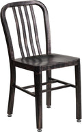 Flash Furniture Commercial Grade Black-Antique Gold Metal Indoor-Outdoor Chair