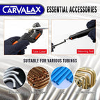 CARVALAX Pipe Tube Bender Set, for 1/4” to 7/8” O.D, 90° Ratcheting Tubing Bender Kit with Reverse Bending Adapters and 7 Multi-Color Aluminum Heads, for HVAC Air Condition Heating Repair