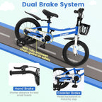 BABY JOY Kids Bike, 12 14 16 18 Inch Boys Girls Bike for 3-8 Years w/Training Wheels, 20 Inch Children Bicycle for 8+ Teens w/Kickstand, Handbrake, Coaster Brake & Removable Basket, Sporty Bicycle