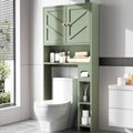 Meilocar 65.4" Over the Toilet Storage Cabinet, 29.1" Wide Bathroom Organizer with Toilet Paper Holder & Adjustable Shelf, Freestanding Space Saving Cabinet for Apartment, Laundry, Green