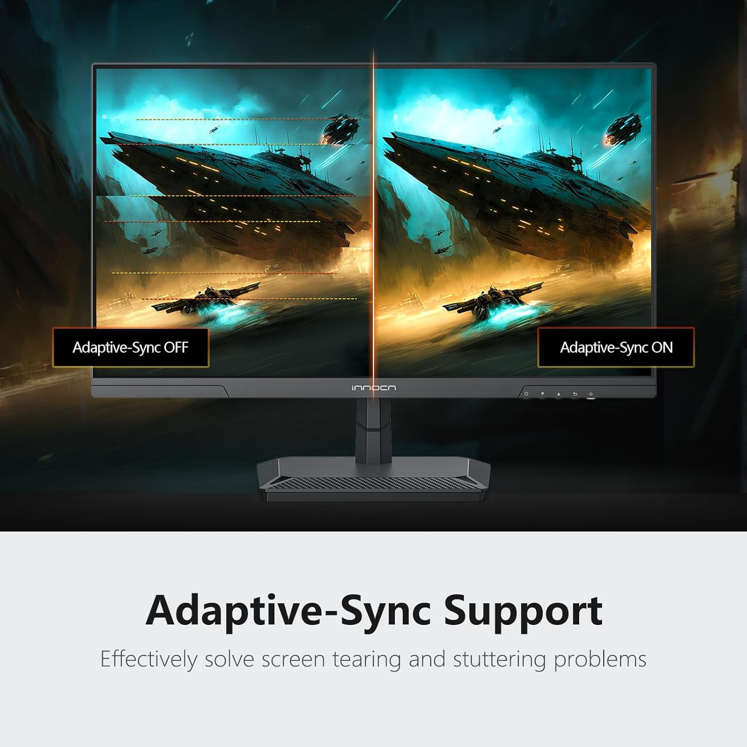 INNOCN 24.5 Inch Gaming Monitor 1440P 240Hz QHD 2K PC Desktop Gaming Screen Fast IPS HDMI 2.1 Display  DisplayPort  Built-in Speaker  25G2S