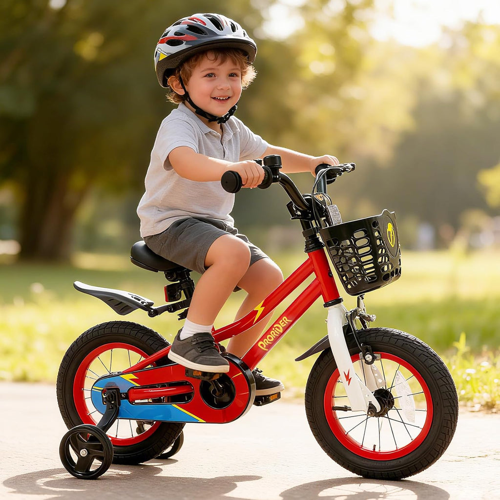 COSTWAY Kids Bike, 12 14 16 18 20 Inch Toddler Bike for Boys & Girls Aged 3-8 Years Old, Kids Bicycle w/Removable Training Wheels, Handbrake & Coaster Brake, Basket, Bell