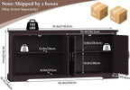 70" Sideboard Buffet Cabinet with Storage, Coffee Bar Cabinet with and 4 Doors, Long Wider Storage Cabinet Modern Farmhouse, Brown Wood, for Kitchen, Dining Room, Living Room