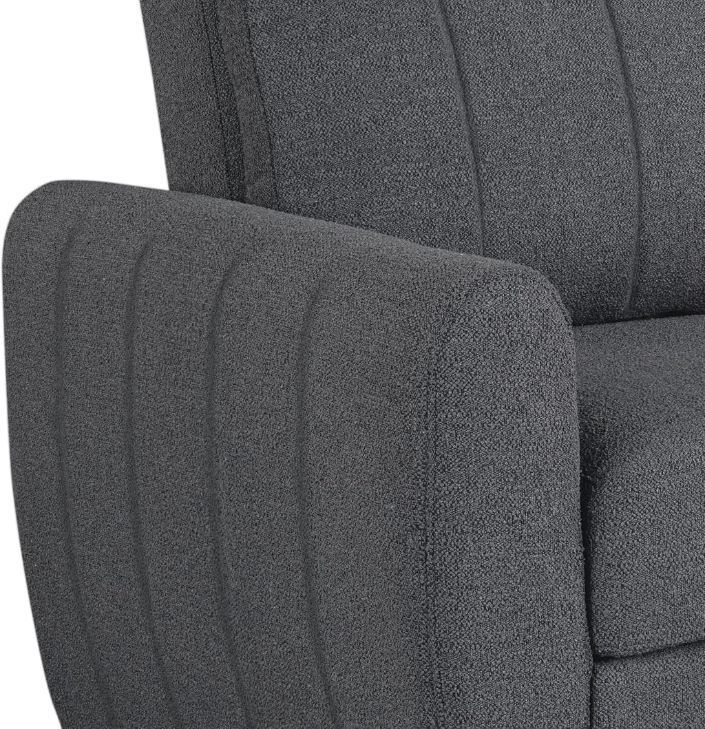 Serta Galway 66.5" Convertible Sleeper Loveseat, Full Size, Dreamcoil Comfort, FingerGuard Pinch Point Protection, Boucle Fabric, Charcoal