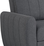 Serta Galway 66.5" Convertible Sleeper Loveseat, Full Size, Dreamcoil Comfort, FingerGuard Pinch Point Protection, Boucle Fabric, Charcoal