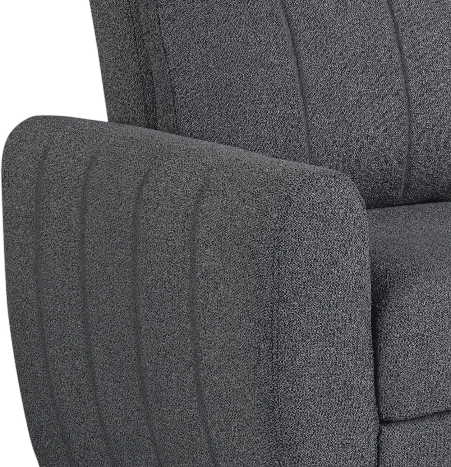 Serta Galway 66.5" Convertible Sleeper Loveseat, Full Size, Dreamcoil Comfort, FingerGuard Pinch Point Protection, Boucle Fabric, Charcoal