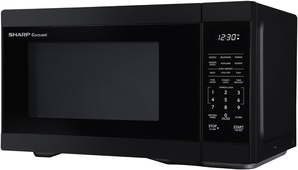 SHARP Countertop Microwave Oven with Removable 12.4" Carousel Turntable, 1000 Watt, 1.1 Cubic Feet, Black