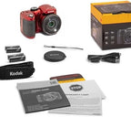 Kodak PIXPRO AZ255-RD 16MP Digital Camera 25X Optical Zoom 24mm Wide Angle Lens Optical Image Stabilization 1080P Full HD Video 3" LCD Vlogging Camera (Red)