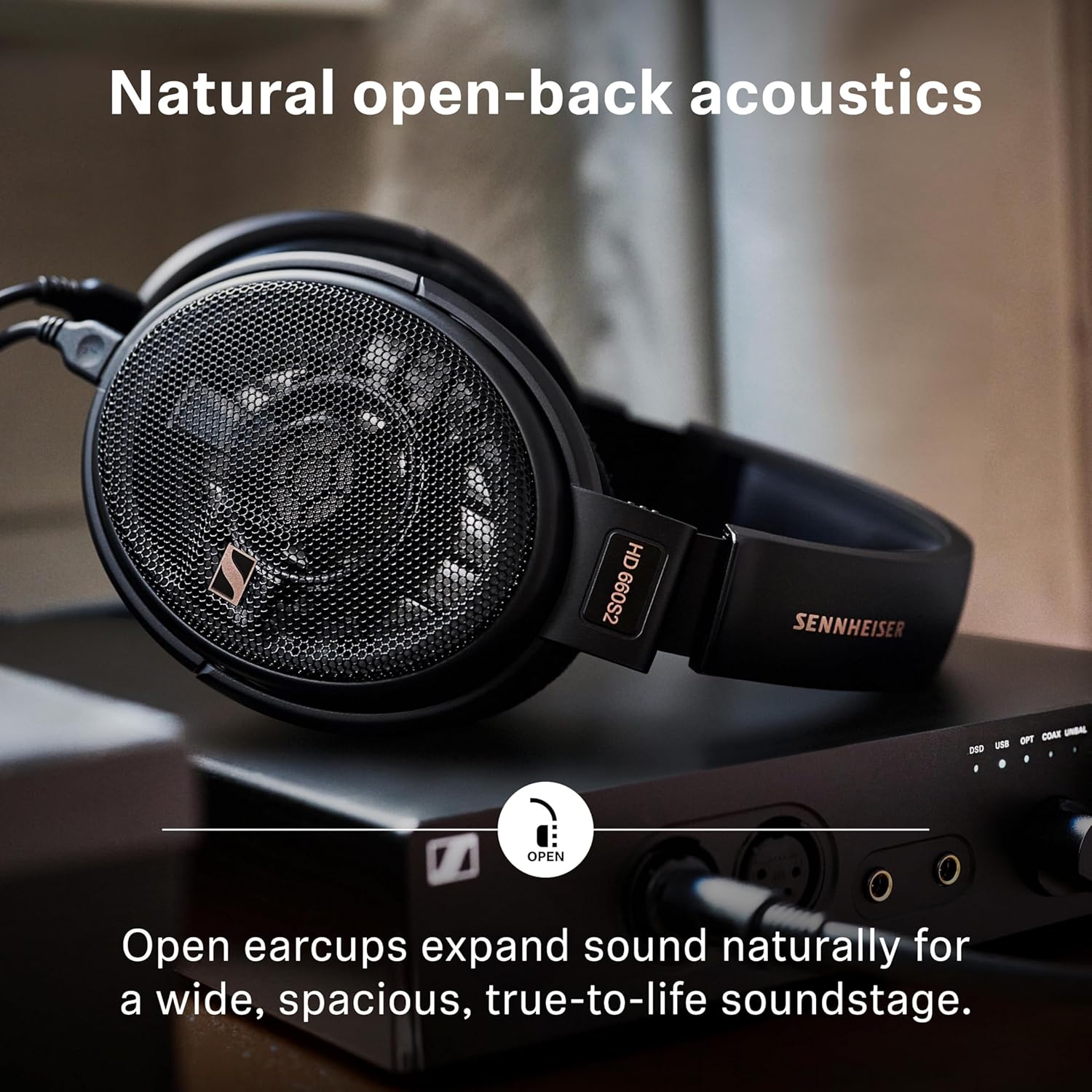 Sennheiser HD 660S2 - Audiophile Open-Back Over Ear Headphones with Deep Bass Extension and Refined Acoustic Performance  Over-Ear Headphones for PC  Music  Gaming  Podcasts  Premium Black