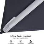PURPLE LEAF 10 FT Patio Umbrella White Cantilever Umbrella Square Aluminum Offset Outdoor Umbrella Hanging Windproof with 360° Rotation for Garden Deck Pool, Grey