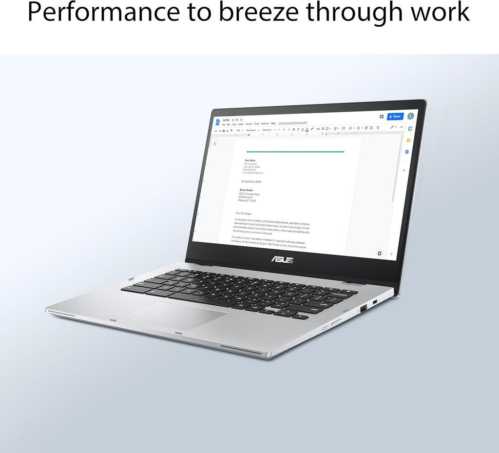 ASUS Chromebook Flip CX1 Convertible Laptop  14" FHD NanoEdge 360-degree Touchscreen  Intel Celeron N4500 Processor  128GB eMMC Storage  8GB RAM  ChromeOS  Transparent Silver  CX1400FKA-AS88FT