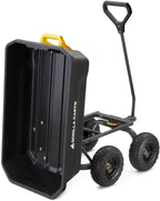 7GCG-NF Heavy-Duty Poly Dump Garden Cart with No-Flat Tires, 7 Cubic Feet, 1200-Pound Capacity, Black, Amazon Exclusive