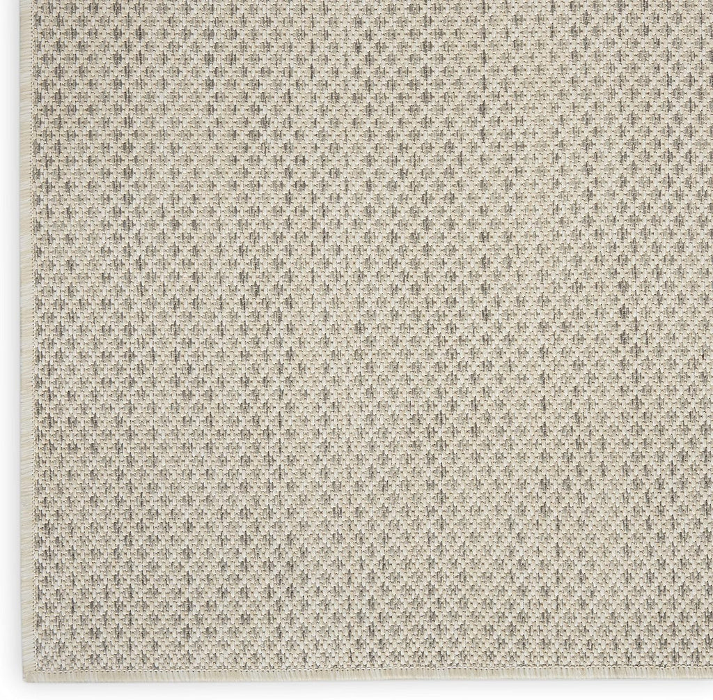 Nourison Home Courtyard Ivory Silver 9' x 12' Area Rug - Easy Clean  Non Shedding  Bed Room  Living Room  Dining Room  Kitchen (9' x 12')