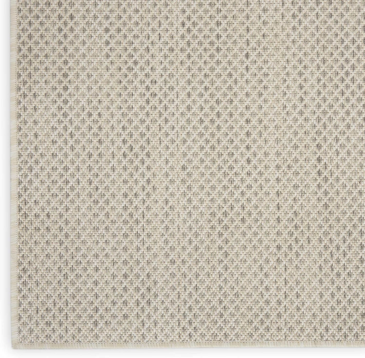 Nourison Home Courtyard Ivory Silver 9' x 12' Area Rug - Easy Clean  Non Shedding  Bed Room  Living Room  Dining Room  Kitchen (9' x 12')