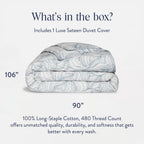 Brooklinen Luxury Sateen Duvet Cover - 100% Cotton, King/California King Size in Oyster Blue with Extra-Long Corner Ties and Button Closure - Best King/Cali King Duvet Covers