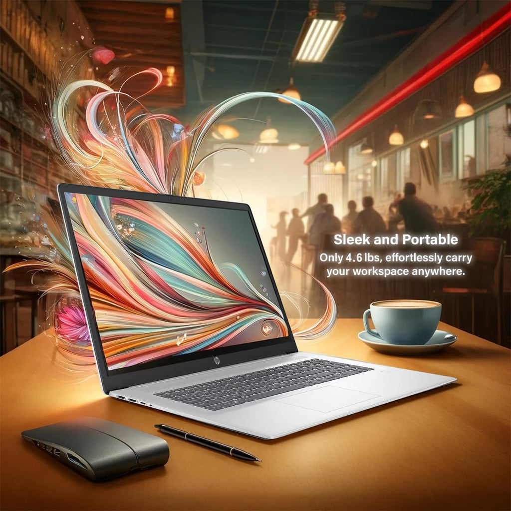 HP 17.3 inch Laptop with Lifetime Office 365 for The Web  Intel 13th 8 Cores i3 CPU (Beat 11th i5)  16GB RAM  256GB PCIe SSD Storage  10 Key Number Pad  Windows 11  No Mouse