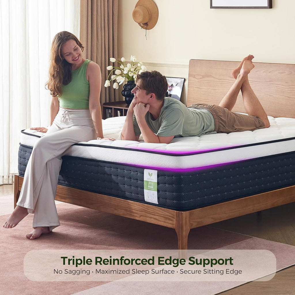 14 Inch Queen Mattress in a Box: Hybrid Medium Firm Queen Size Mattresses for Pain Relief, Memory Foam Queen Bed Mattress with Pocket Springs for Motion Isolation, Back & Side Sleepers, CertiPUR-US