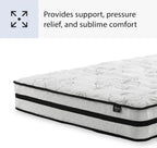 Signature Design by Ashley Full Size Chime 10 Inch Medium Firm Hybrid Mattress with Cooling Gel Memory Foam for Pressure Relief, Fiberglass Free, Mattress In A Box