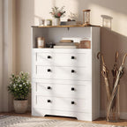 HOMCOM Shoe Cabinet with 2 Flip Drawers, Narrow Shoe Storage Cabinet with Adjustable Shelves and Open Shelf, Farmhouse Storage Organizer for Entryway, Hallway, Holds 12-16 Pairs, White