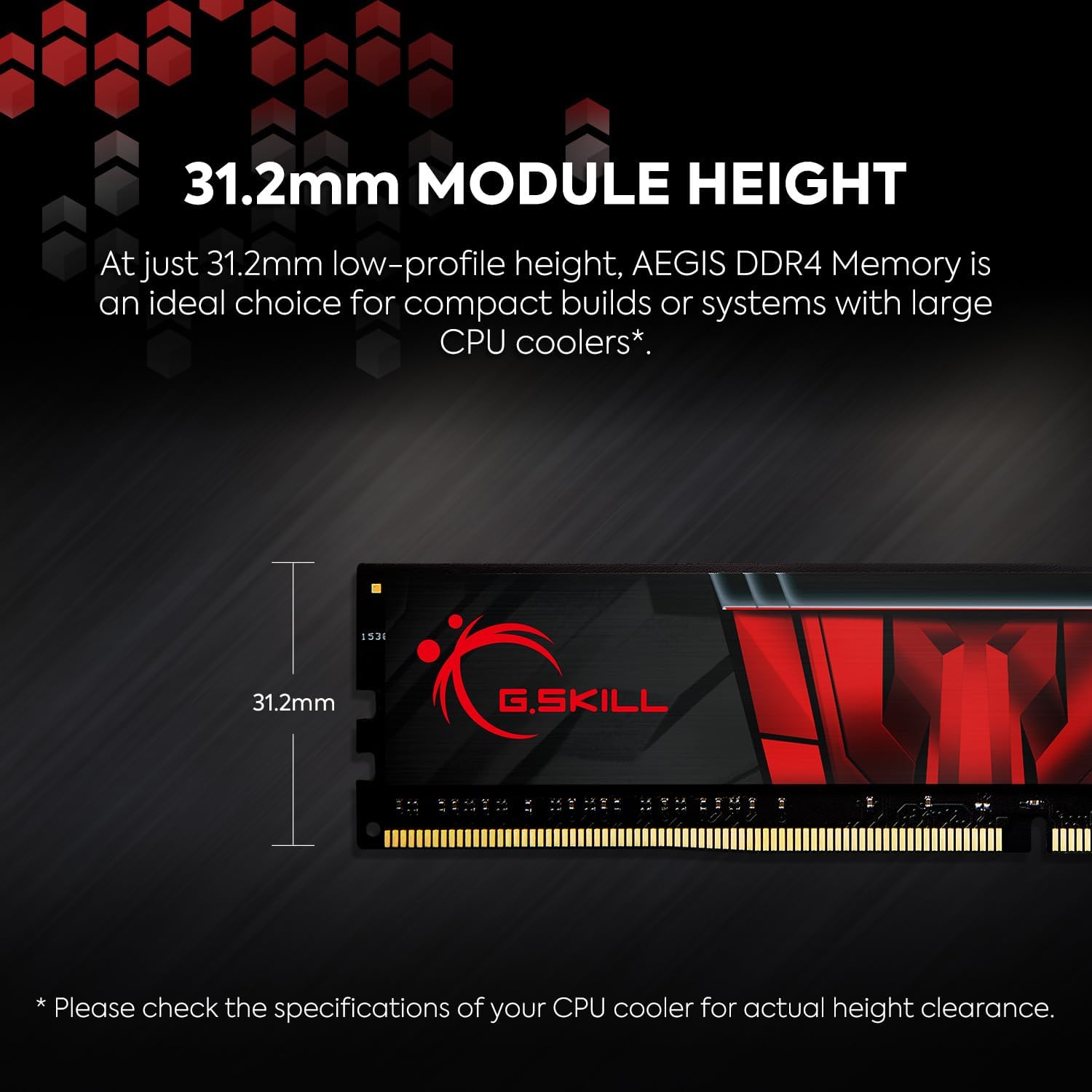 G.SKILL AEGIS Series DDR4 RAM (XMP) 16GB (2x8GB) 3200MT/s CL16-18-18-38 1.35V Intel AMD Desktop Computer Memory U-DIMM (F4-3200C16D-16GIS)