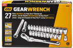 GEARWRENCH 27 Pc. 1/4" Drive 6 Pt. Pass-Thru Mechanics Tool Set, Standard SAE/Metric - 891427