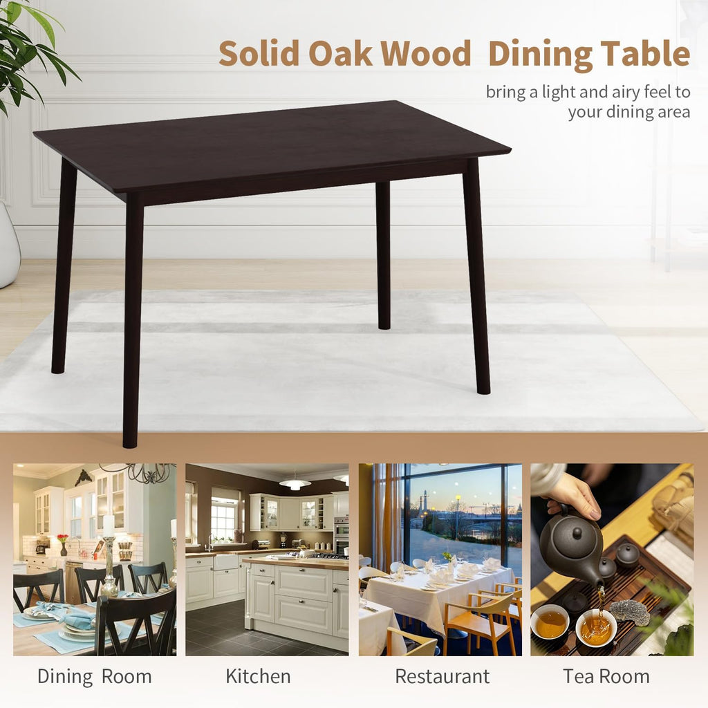 FDW 47 Inches Dining Table, Dining Room for 4 People, Small Rectangular Table for Kitchen, Quick Assembly, Small Spaces Modern Home Furniture Dinner Table, Espresso