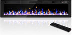 72 Inch Electric Fireplace, Ultra-Thin Fire Places Electric Fireplace Inserts Recessed and Wall Mounted with Remote Control & Touch Screen, 750W/1500W Fireplace Electric Heater with Timer, Multi-Flame