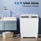 COSTWAY Portable Washing Machine, Twin Tub 20 Lbs Capacity, Compact Laundry Washer(12 Lbs) and Spinner(8 Lbs), Durable Design, Timer Control, Perfect for RV, Apartments and Dorms, Grey+White