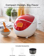 CUCKOO Micom Rice Cooker 6 Cup Uncooked / 12 Cup Cooked, Fuzzy Logic Rice Maker with Delay Timer & Keep Warm Setting, Versatile Food Steamer for Cooking, Non-Stick Inner Pot, Red (CR-0655F)