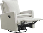 Oxford Baby Uptown Upholstered Glider Recliner Rocking Chair 360° Swivel for Nursery and Living Room – Boucle White