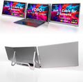 FOPO 16" Laptop Screen Extender Monitor Portable  Quad Monitor  Just 1 Cable for 3 Screens  FHD 1080P IPS Laptop Extender Compatible with Wins/Mac for 13.6" - 18.5" Laptops
