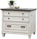 Ashford & Sons Wood Lateral File Cabinet, 31" H x 36" W x 21" D, White Finish, Locking Legal/Letter File Drawers, Ball Bearing Glides, Durable Fully Assembled Office Storage Solution